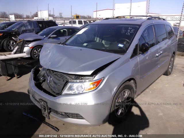 5FNRL5H63DB057739 - 2013 HONDA ODYSSEY EXL SILVER photo 2