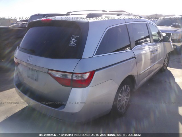 5FNRL5H63DB057739 - 2013 HONDA ODYSSEY EXL SILVER photo 4