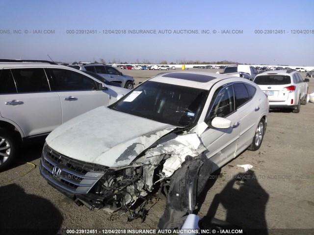 5J6TF1H56AL010351 - 2010 HONDA ACCORD CROSSTOUR EXL WHITE photo 2