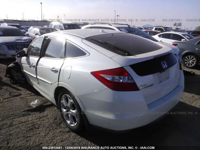 5J6TF1H56AL010351 - 2010 HONDA ACCORD CROSSTOUR EXL WHITE photo 3