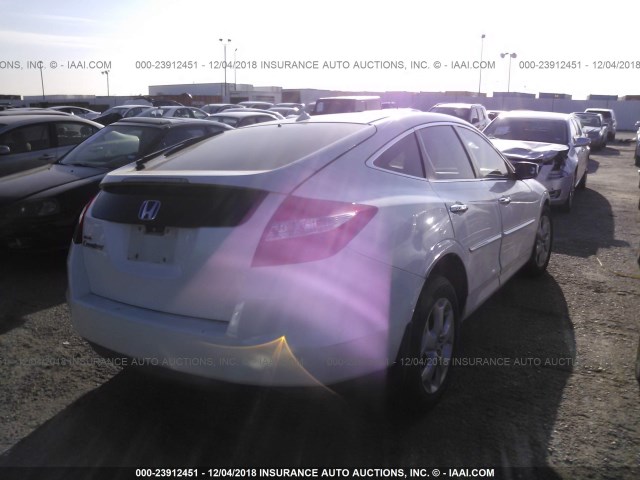 5J6TF1H56AL010351 - 2010 HONDA ACCORD CROSSTOUR EXL WHITE photo 4