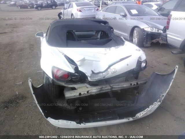 JHMAP11473T000926 - 2003 HONDA S2000 WHITE photo 6