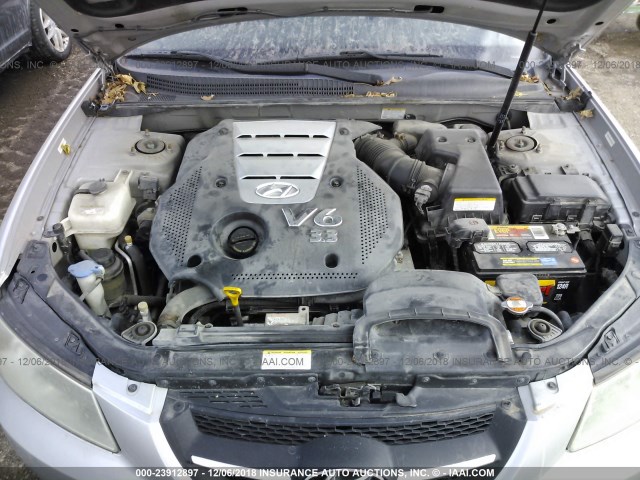 5NPEU46F37H259902 - 2007 HYUNDAI SONATA SE/LIMITED SILVER photo 10