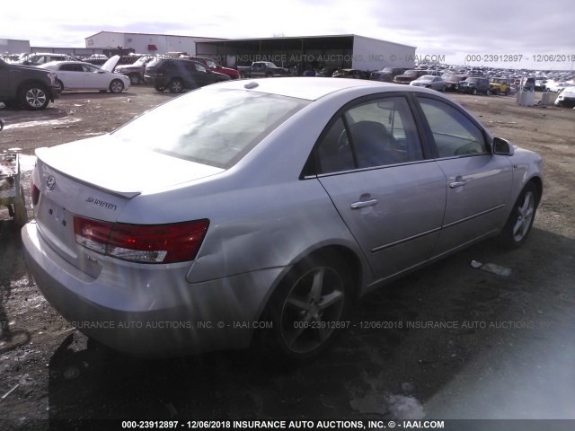 5NPEU46F37H259902 - 2007 HYUNDAI SONATA SE/LIMITED SILVER photo 4