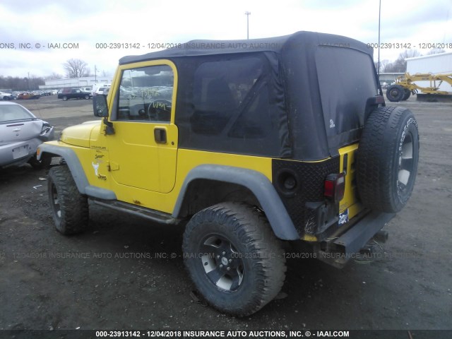 1J4FA49S1YP716003 - 2000 JEEP WRANGLER / TJ SPORT YELLOW photo 3