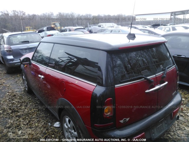 WMWML33588TN66979 - 2008 MINI COOPER CLUBMAN RED photo 3