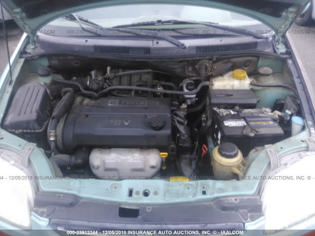 KL1TD52695B370463 - 2005 CHEVROLET AVEO LS GREEN photo 10