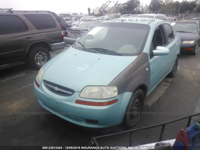 KL1TD52695B370463 - 2005 CHEVROLET AVEO LS GREEN photo 2
