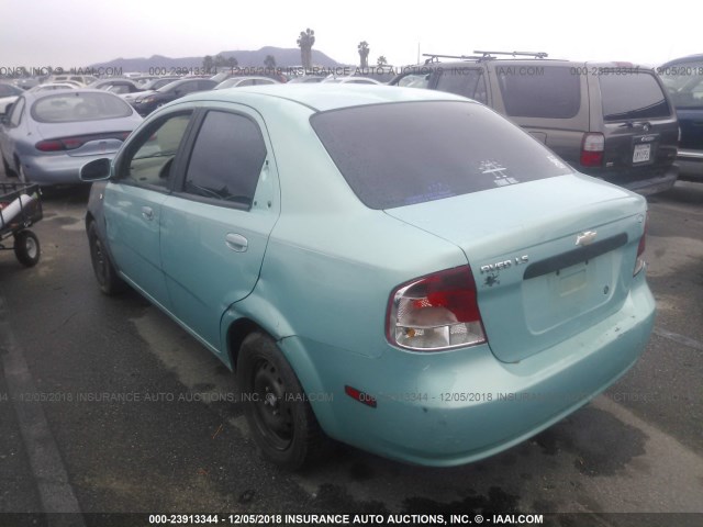 KL1TD52695B370463 - 2005 CHEVROLET AVEO LS GREEN photo 3