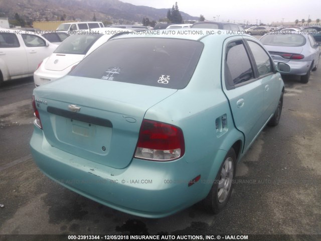 KL1TD52695B370463 - 2005 CHEVROLET AVEO LS GREEN photo 4