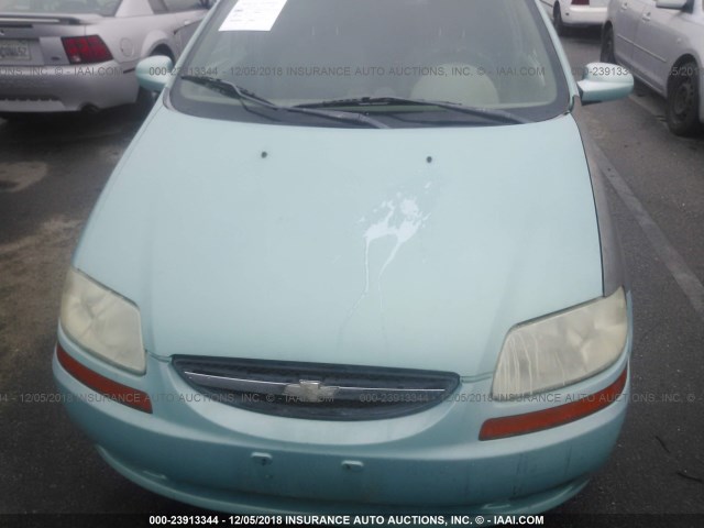 KL1TD52695B370463 - 2005 CHEVROLET AVEO LS GREEN photo 6