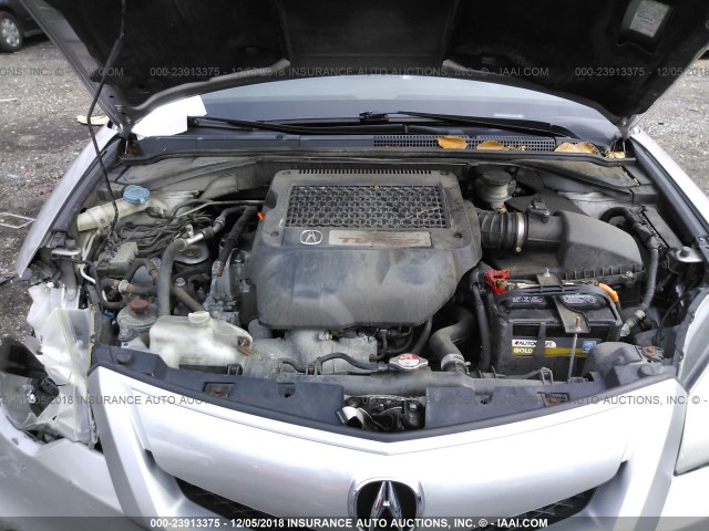 5J8TB1H53AA008216 - 2010 ACURA RDX TECHNOLOGY SILVER photo 10