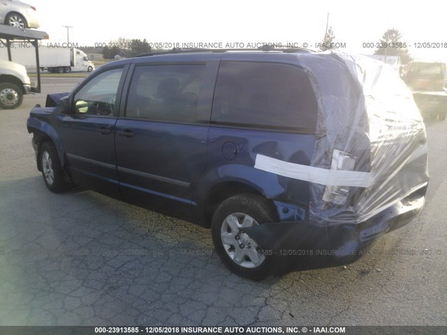 2D4RN4DE9AR476781 - 2010 DODGE GRAND CARAVAN SE BLUE photo 3