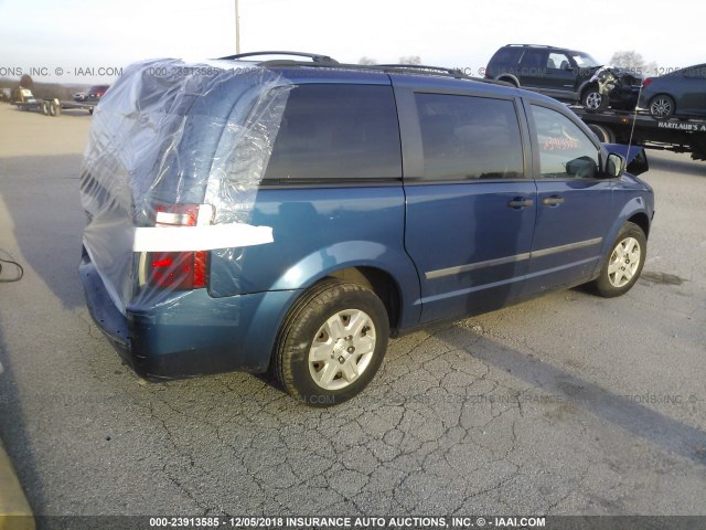 2D4RN4DE9AR476781 - 2010 DODGE GRAND CARAVAN SE BLUE photo 4