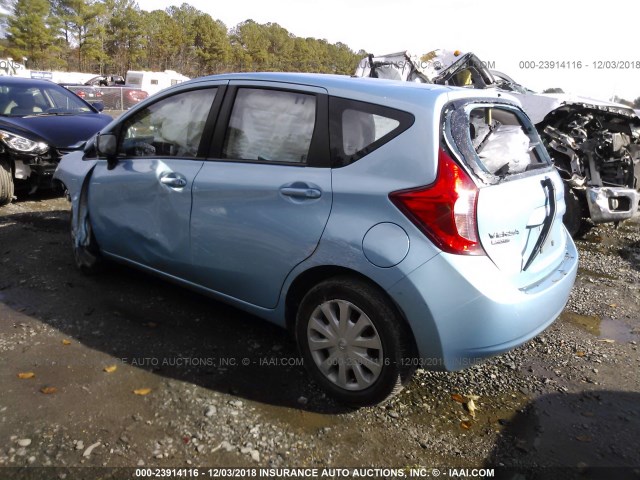 3N1CE2CPXFL411150 - 2015 NISSAN VERSA NOTE S/S PLUS/SV/SL/SR BLUE photo 3