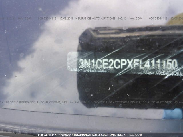 3N1CE2CPXFL411150 - 2015 NISSAN VERSA NOTE S/S PLUS/SV/SL/SR BLUE photo 9