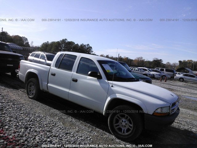 1D7HL38NX4S768824 - 2004 DODGE DAKOTA QUAD SPORT WHITE photo 1