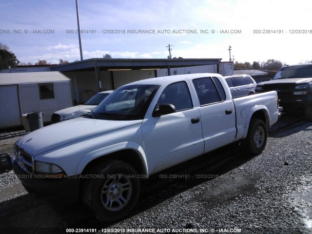 1D7HL38NX4S768824 - 2004 DODGE DAKOTA QUAD SPORT WHITE photo 2