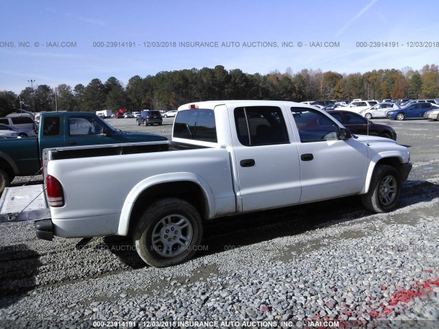 1D7HL38NX4S768824 - 2004 DODGE DAKOTA QUAD SPORT WHITE photo 6