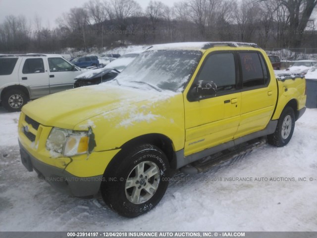 1FMZU77E12UC60341 - 2002 FORD EXPLORER SPORT TR  YELLOW photo 2