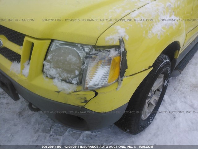 1FMZU77E12UC60341 - 2002 FORD EXPLORER SPORT TR  YELLOW photo 6