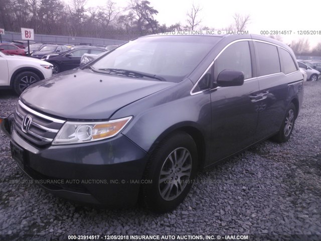 5FNRL5H67BB048510 - 2011 HONDA ODYSSEY EXL GRAY photo 2