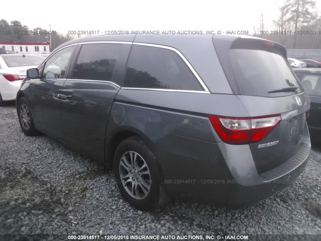 5FNRL5H67BB048510 - 2011 HONDA ODYSSEY EXL GRAY photo 3