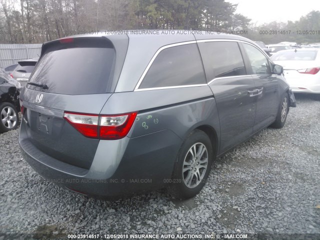 5FNRL5H67BB048510 - 2011 HONDA ODYSSEY EXL GRAY photo 4