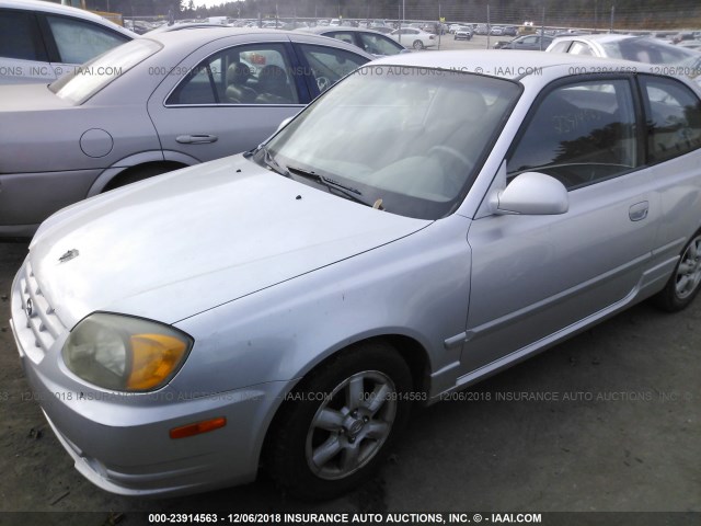 KMHCG35C14U278509 - 2004 HYUNDAI ACCENT GL SILVER photo 2