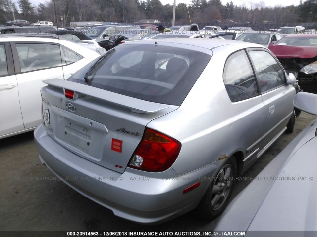 KMHCG35C14U278509 - 2004 HYUNDAI ACCENT GL SILVER photo 4