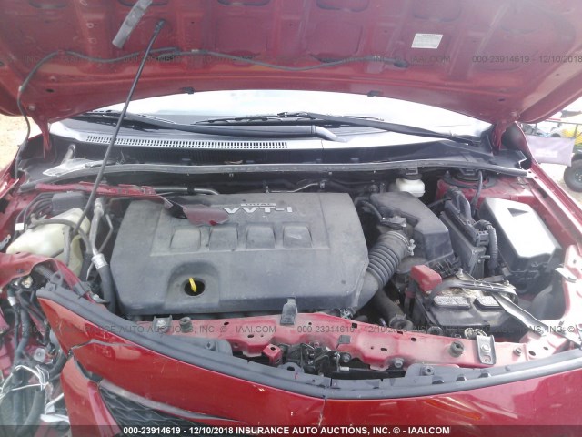 1NXBU4EE5AZ382413 - 2010 TOYOTA COROLLA S/LE/XLE RED photo 10