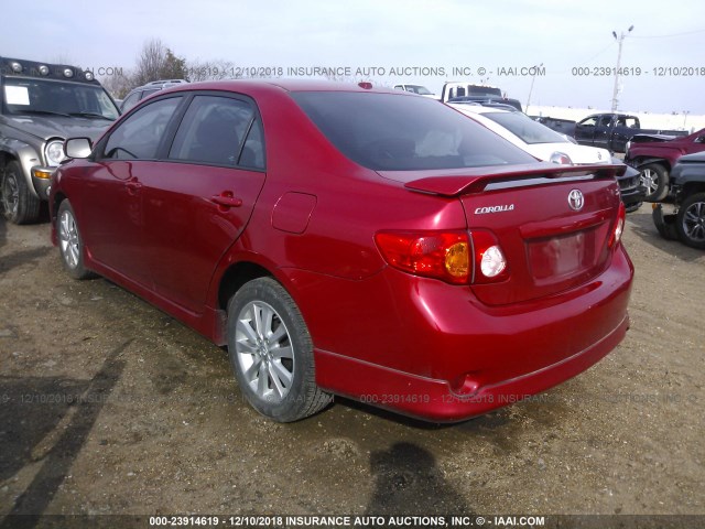 1NXBU4EE5AZ382413 - 2010 TOYOTA COROLLA S/LE/XLE RED photo 3