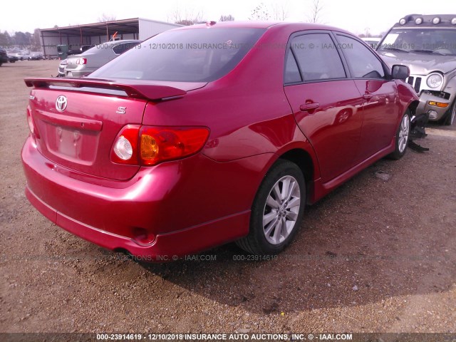 1NXBU4EE5AZ382413 - 2010 TOYOTA COROLLA S/LE/XLE RED photo 4