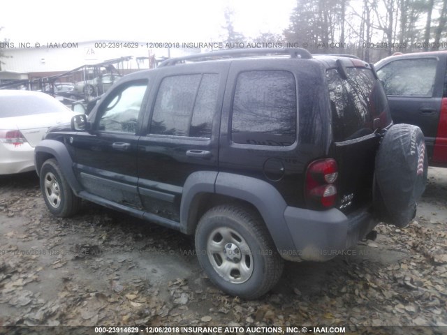 1J4GL48K75W520309 - 2005 JEEP LIBERTY SPORT BLACK photo 3