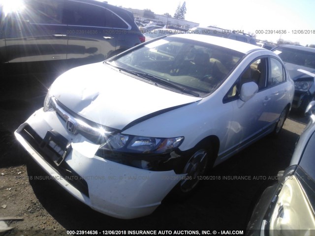 JHMFA36268S024514 - 2008 HONDA CIVIC HYBRID WHITE photo 2