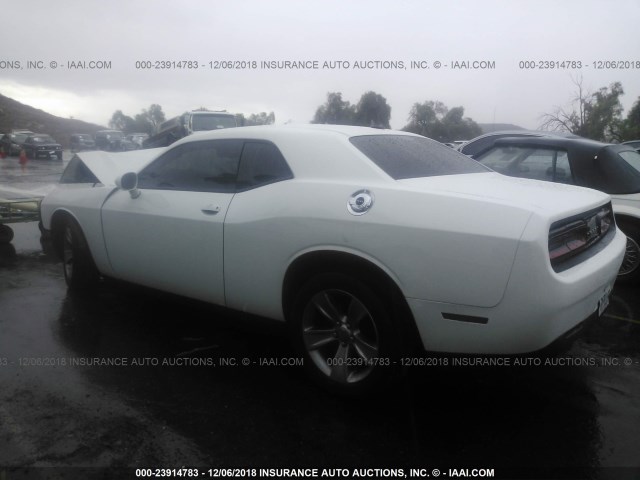 2C3CDZAG8FH821390 - 2015 DODGE CHALLENGER SXT WHITE photo 3