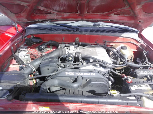 5TEHN72N74Z379607 - 2004 TOYOTA TACOMA DOUBLE CAB 红色 照片 10
