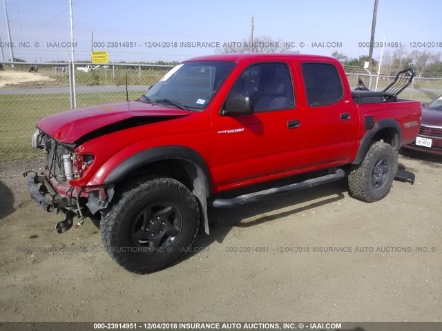 5TEHN72N74Z379607 - 2004 TOYOTA TACOMA DOUBLE CAB 红色 照片 2