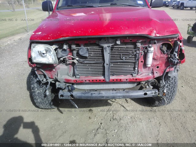 5TEHN72N74Z379607 - 2004 TOYOTA TACOMA DOUBLE CAB 红色 照片 6