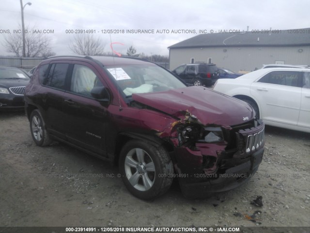 1C4NJDBBXGD713645 - 2016 JEEP COMPASS SPORT BURGUNDY photo 1