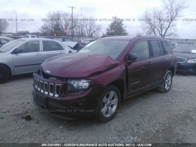 1C4NJDBBXGD713645 - 2016 JEEP COMPASS SPORT BURGUNDY photo 2