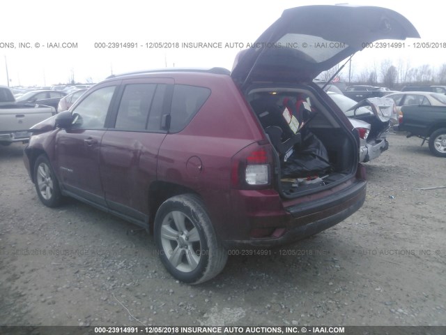 1C4NJDBBXGD713645 - 2016 JEEP COMPASS SPORT BURGUNDY photo 3