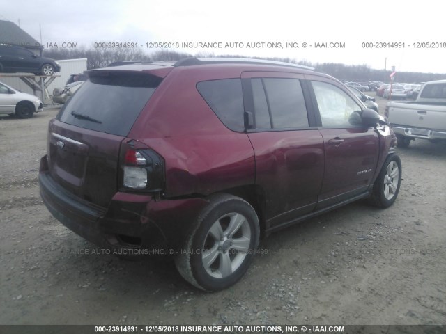 1C4NJDBBXGD713645 - 2016 JEEP COMPASS SPORT BURGUNDY photo 4