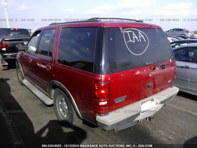 1FMRU17L22LA82411 - 2002 FORD EXPEDITION EDDIE BAUER RED photo 3