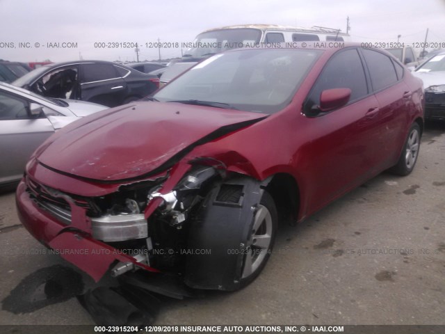 1C3CDFFA8GD816188 - 2016 DODGE DART SXT SPORT RED photo 2