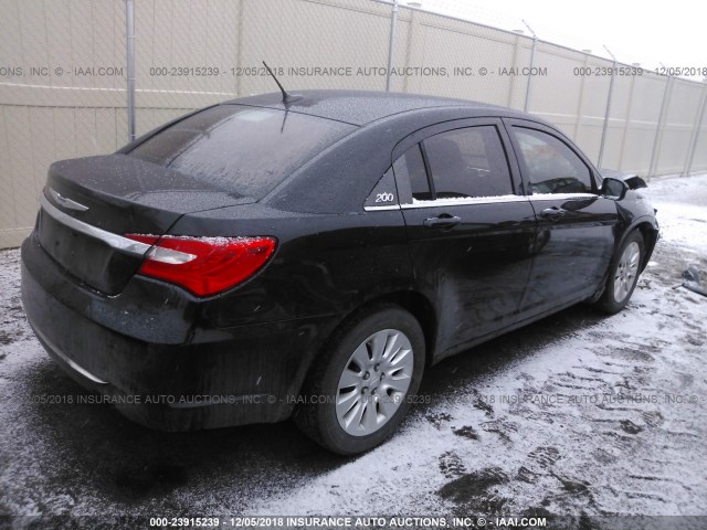 1C3CCBAB1CN282449 - 2012 CHRYSLER 200 LX BLACK photo 4