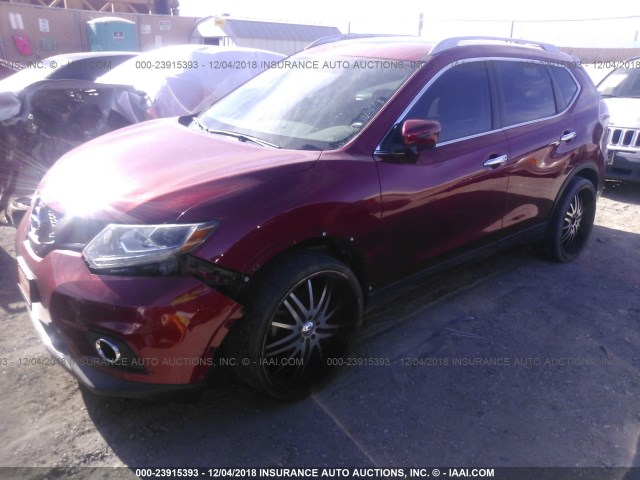 5N1AT2MT6GC832359 - 2016 NISSAN ROGUE S/SL/SV RED photo 2