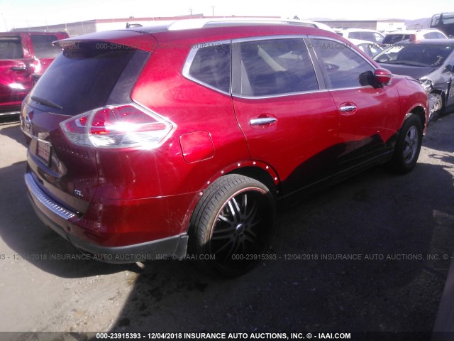 5N1AT2MT6GC832359 - 2016 NISSAN ROGUE S/SL/SV RED photo 4