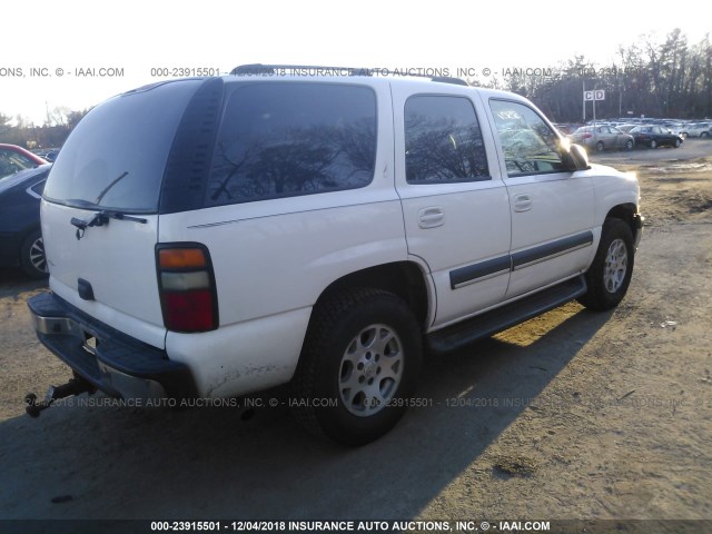 1GNEK13TX4R148371 - 2004 CHEVROLET TAHOE K1500 WHITE photo 4