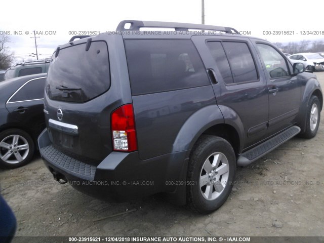 5N1AR1NN9CC606111 - 2012 NISSAN PATHFINDER S/LE/SE GRAY photo 4